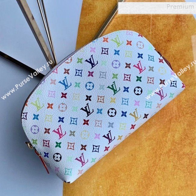 Louis Vuitton Colored Monogram Canvas Cosmetic Bag M47354 White  (KIKI-9121328)