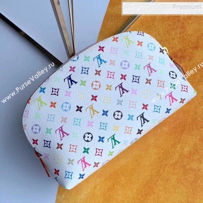 Louis Vuitton Colored Monogram Canvas Cosmetic Bag M47354 White  (KIKI-9121328)