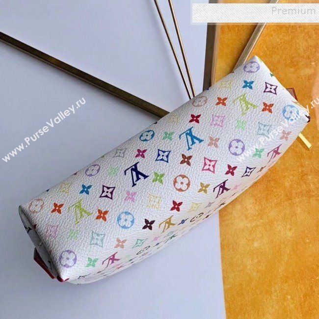 Louis Vuitton Colored Monogram Canvas Cosmetic Bag M47354 White  (KIKI-9121328)