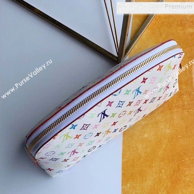 Louis Vuitton Colored Monogram Canvas Cosmetic Bag M47354 White  (KIKI-9121328)