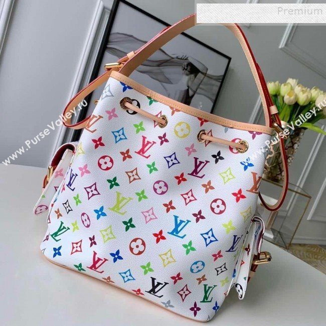 Louis Vuitton Colored Monogram Canvas Bucket Bag M42229 White  (KIKI-9121330)