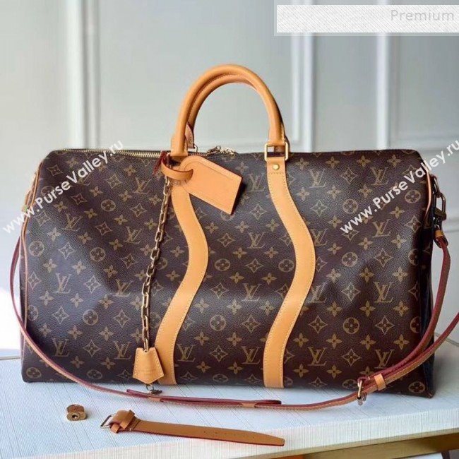 Louis Vuitton Mens Keepall 50 Bandoulière Travel Bag M44880 Monogram Canvas 2020 (KIKI-9121405)