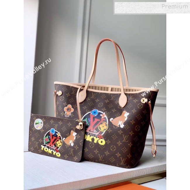 Louis Vuitton Neverfull MM Monogram Canvas Cat Print Tote M40995 2019 (KD-9121410)