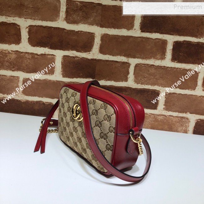 Gucci GG Canvas Leather Mini Bag 448065 Red 2019 (DLH-9121411)