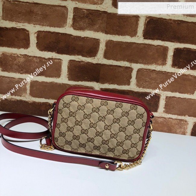 Gucci GG Canvas Leather Mini Bag 448065 Red 2019 (DLH-9121411)