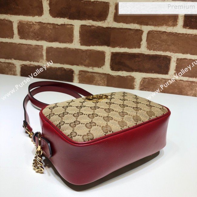 Gucci GG Canvas Leather Mini Bag 448065 Red 2019 (DLH-9121411)