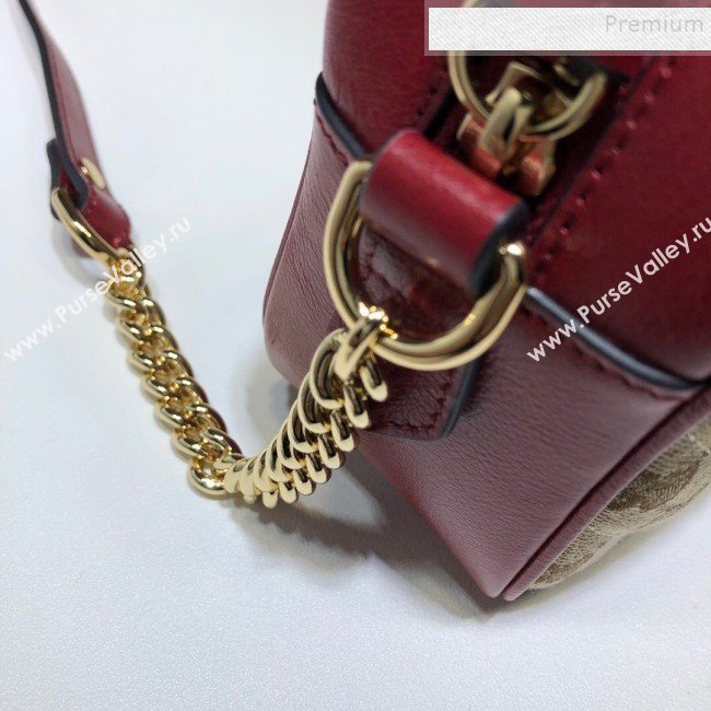 Gucci GG Canvas Leather Mini Bag 448065 Red 2019 (DLH-9121411)