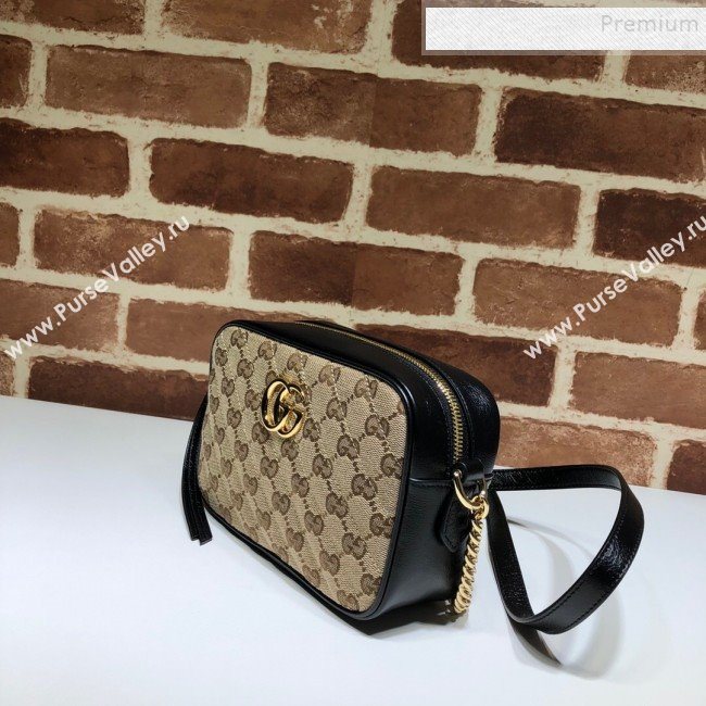 Gucci GG Canvas Leather Mini Bag 448065 Black 2019 (DLH-9121412)