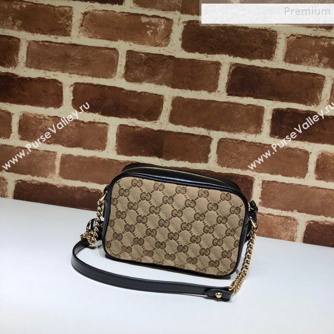 Gucci GG Canvas Leather Mini Bag 448065 Black 2019 (DLH-9121412)
