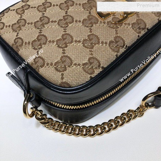 Gucci GG Canvas Leather Mini Bag 448065 Black 2019 (DLH-9121412)