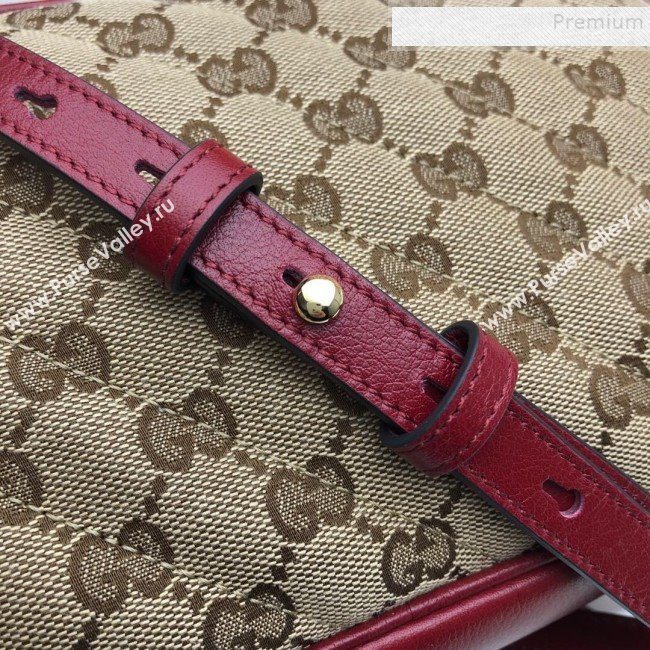 Gucci GG Canvas Leather Small Shoulder Bag 447632 Red 2019 (DLH-9121413)