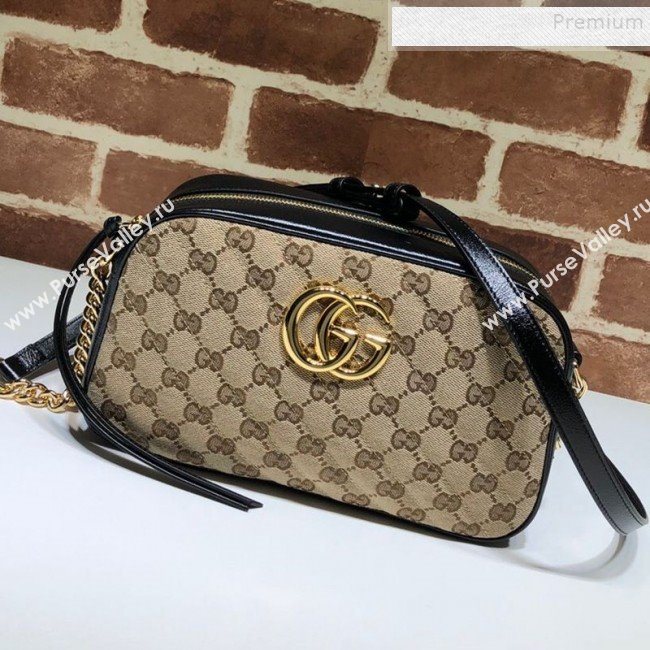 Gucci GG Canvas Leather Small Shoulder Bag 447632 Black 2019 (DLH-9121414)