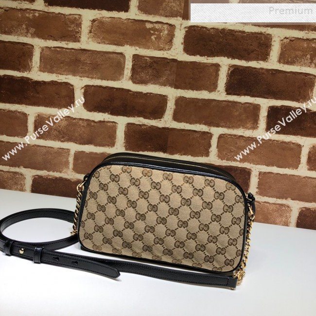 Gucci GG Canvas Leather Small Shoulder Bag 447632 Black 2019 (DLH-9121414)