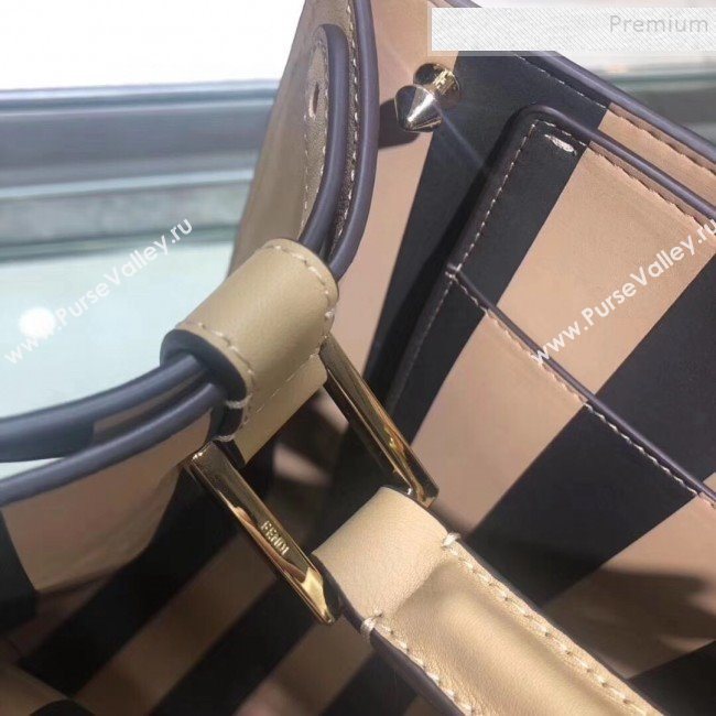 Fendi Peekaboo X-Lite Large Striped Lining Bag Light Brown 2019 (AFEI-9121417)