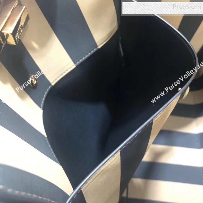 Fendi Peekaboo X-Lite Large Striped Lining Bag Light Brown 2019 (AFEI-9121417)