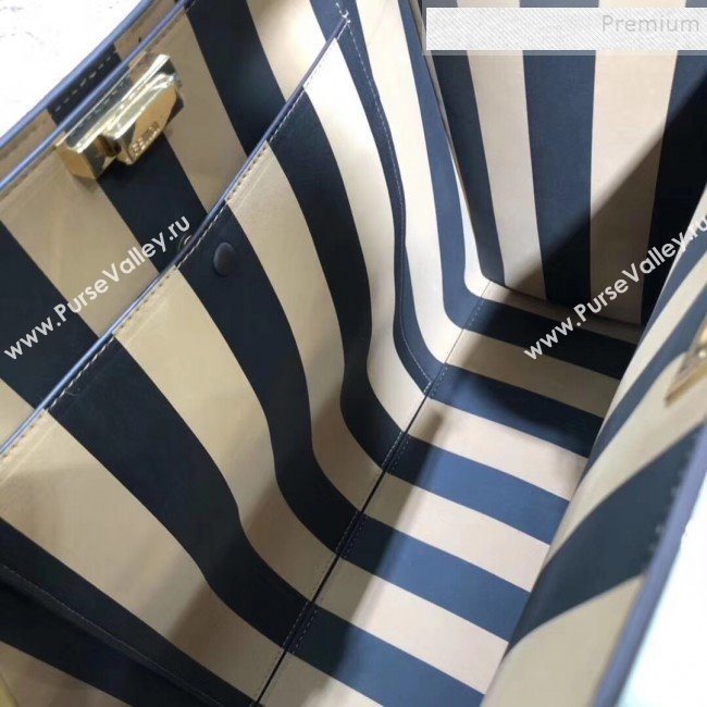 Fendi Peekaboo X-Lite Large Striped Lining Bag Dark Brown 2019 (AFEI-9121418)