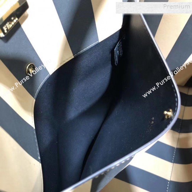 Fendi Peekaboo X-Lite Large Striped Lining Bag Dark Brown 2019 (AFEI-9121418)