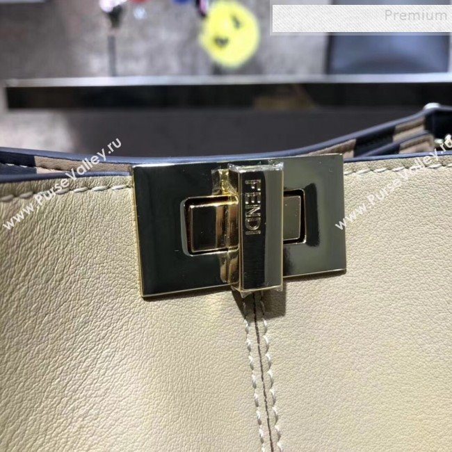 Fendi Peekaboo X-Lite Medium Striped Lining Bag Light Brown 2019 (AFEI-9121415)