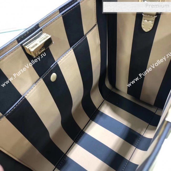 Fendi Peekaboo X-Lite Medium Striped Lining Bag Light Brown 2019 (AFEI-9121415)