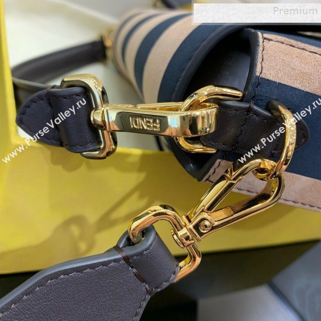 Fendi Baguette Medium Striped Leather Bag Light Brown/Blue 2020 (AFEI-9121420)