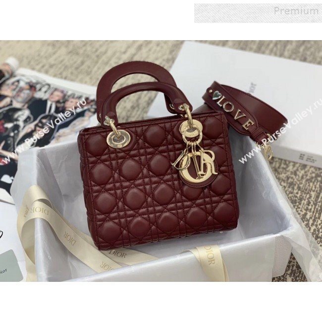 Dior MY ABCDior Medium Bag in Cannage Leather Burgundy 2019 (XXG-9121425)