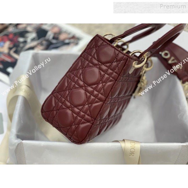 Dior MY ABCDior Medium Bag in Cannage Leather Burgundy 2019 (XXG-9121425)