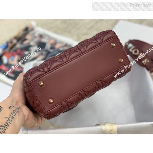 Dior MY ABCDior Medium Bag in Cannage Leather Burgundy 2019 (XXG-9121425)