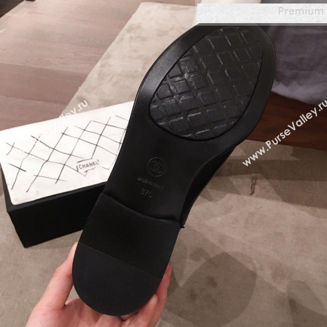 Chanel Leather Camellia Slip-on Flat High Boots Black 2019 (KL-9121623)