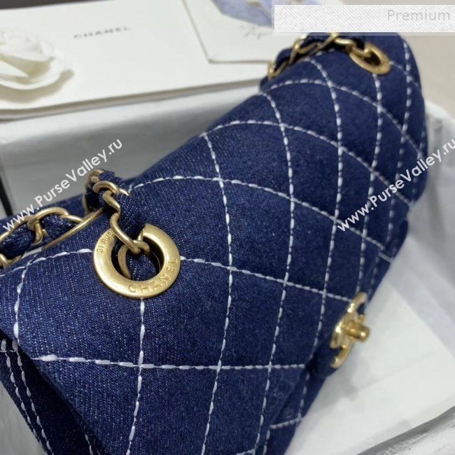 Chanel Quilted Denim Medium Flap Bag AS1328 Blue 2020 (JIY-9121707)