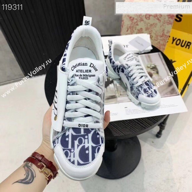 Dior Saddle Oblique Sneakers Blue 2020 (XZG-9121821)