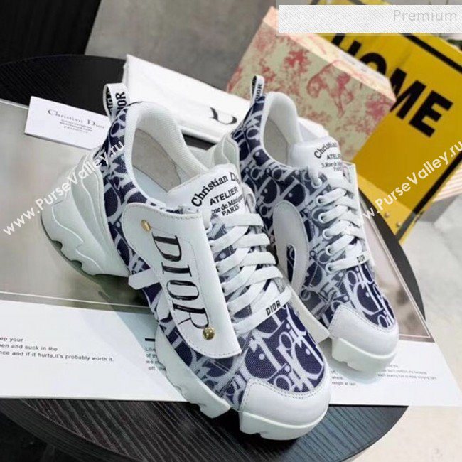 Dior Saddle Oblique Sneakers Blue 2020 (XZG-9121821)