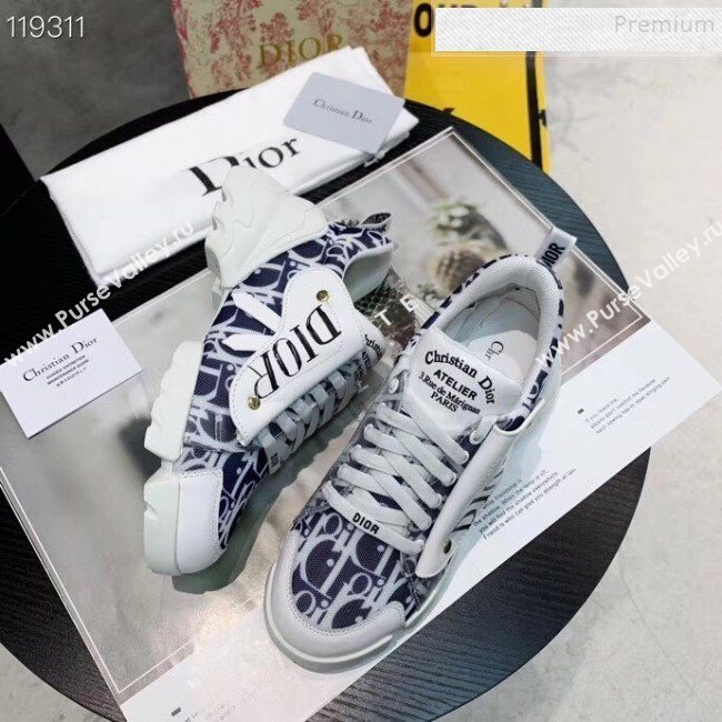 Dior Saddle Oblique Sneakers Blue 2020 (XZG-9121821)