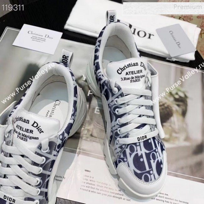 Dior Saddle Oblique Sneakers Blue 2020 (XZG-9121821)