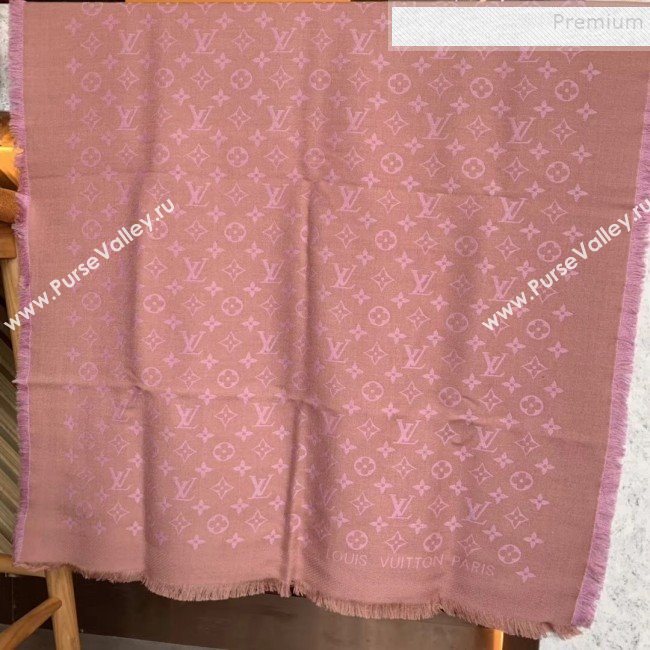 Louis Vuitton Monogram Duo Wool Silk Scarf 70x200cm Light Pink (WNS-9121835)