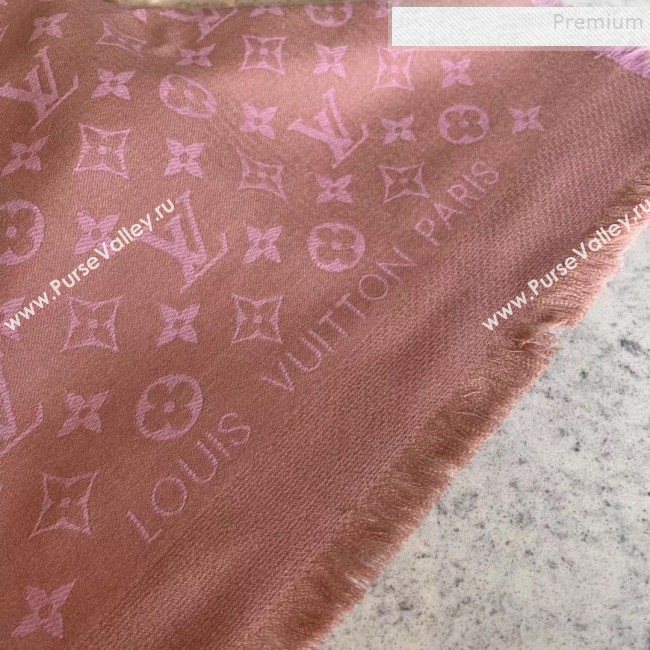 Louis Vuitton Monogram Duo Wool Silk Scarf 70x200cm Light Pink (WNS-9121835)