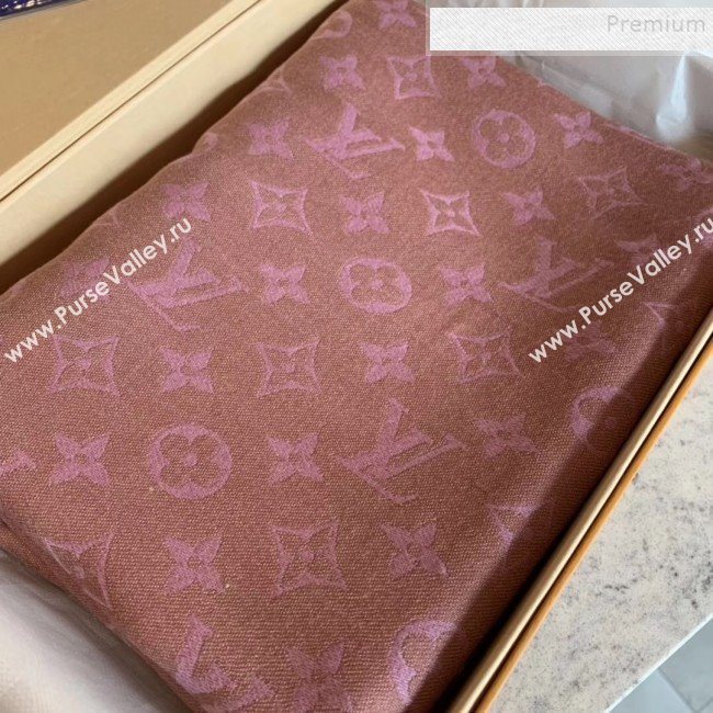 Louis Vuitton Monogram Duo Wool Silk Scarf 70x200cm Light Pink (WNS-9121835)