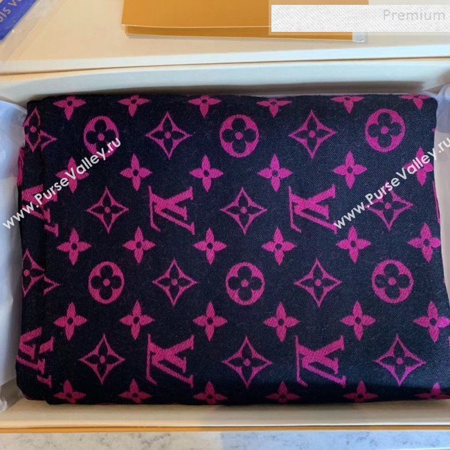 Louis Vuitton Monogram Duo Wool Silk Scarf 70x200cm Hot Pink (WNS-9121836)