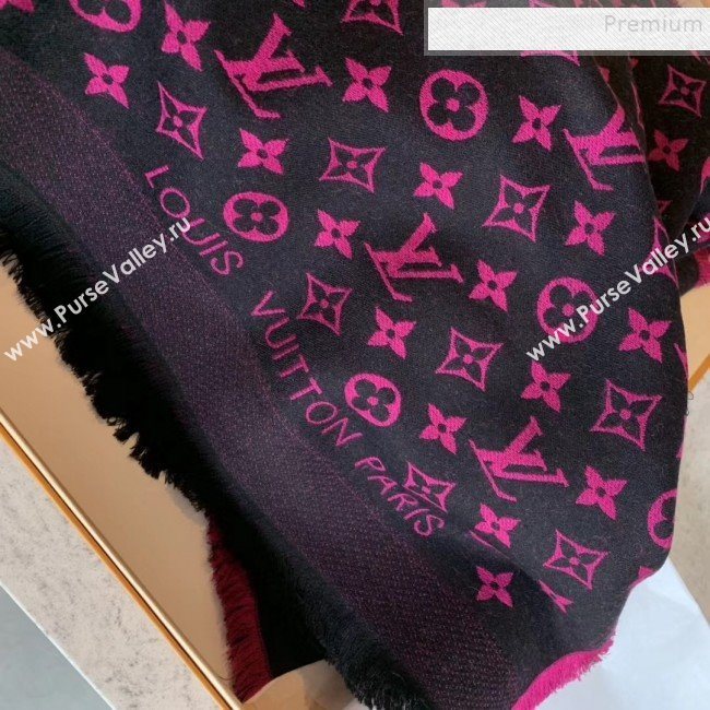 Louis Vuitton Monogram Duo Wool Silk Scarf 70x200cm Hot Pink (WNS-9121836)