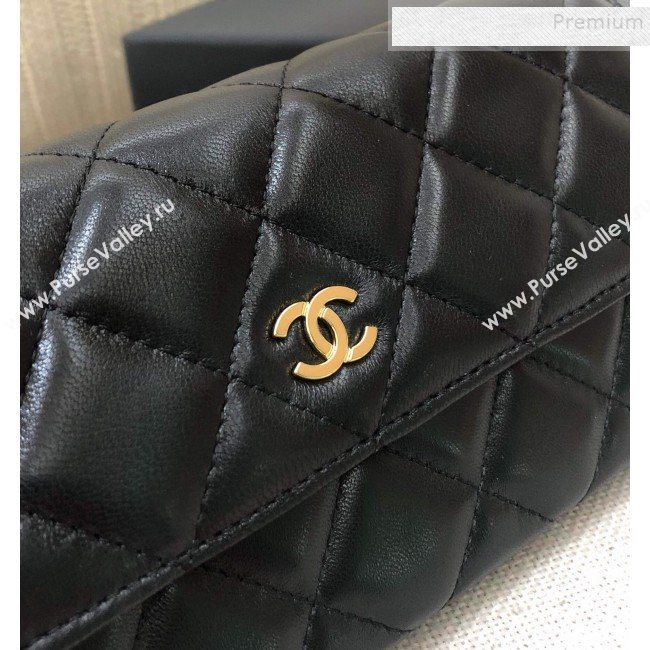 Chanel Classic Quilted Lambskin Flap Wallet A50096 Black/Gold (YD-9121902)