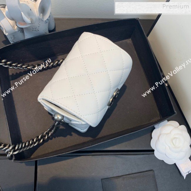 Chanel Quilted Leather Box Clutch with Chain White 2019 (FM-9121913)