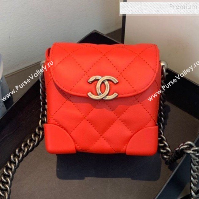 Chanel Quilted Leather Box Clutch with Chain Red 2019 (FM-9121915)