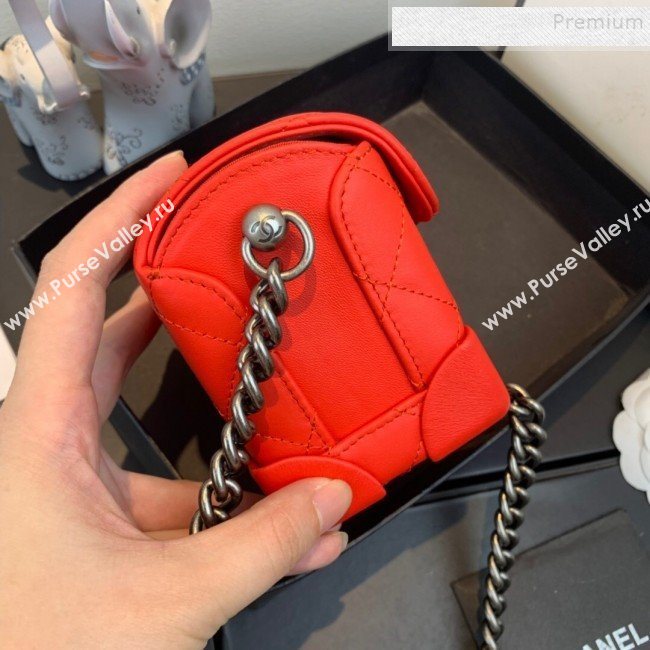 Chanel Quilted Leather Box Clutch with Chain Red 2019 (FM-9121915)