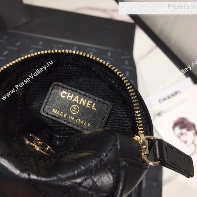Chanel Quilted Aged Calfskin Waist Bag/Belt Bag and Coin Purse AS1077 Black 2019 (FM-9121919)