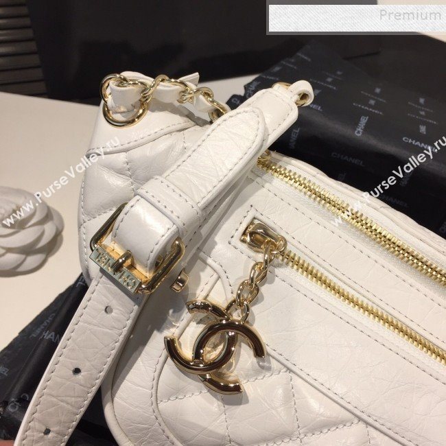 Chanel Quilted Aged Calfskin Waist Bag/Belt Bag and Coin Purse AS1077 White 2019 (FM-9121918)