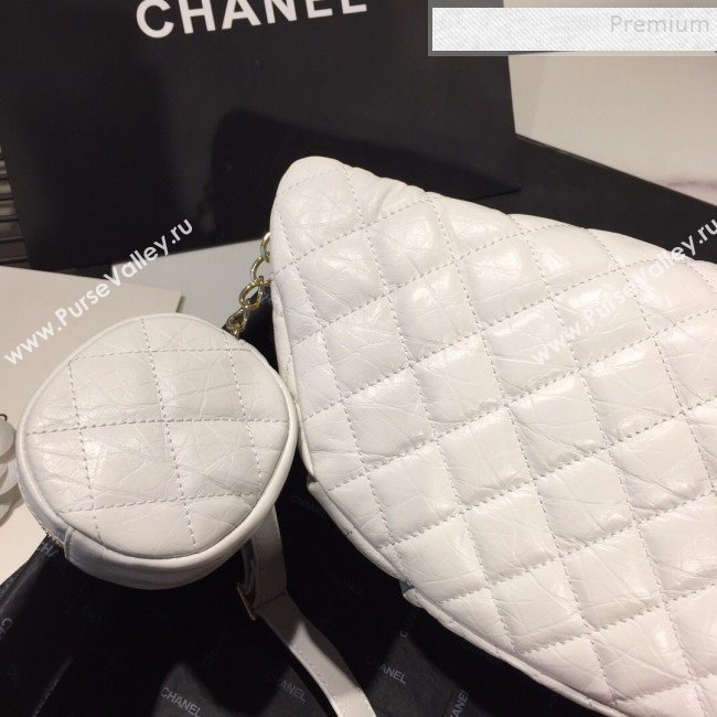 Chanel Quilted Aged Calfskin Waist Bag/Belt Bag and Coin Purse AS1077 White 2019 (FM-9121918)
