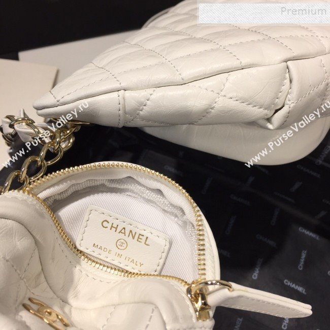 Chanel Quilted Aged Calfskin Waist Bag/Belt Bag and Coin Purse AS1077 White 2019 (FM-9121918)