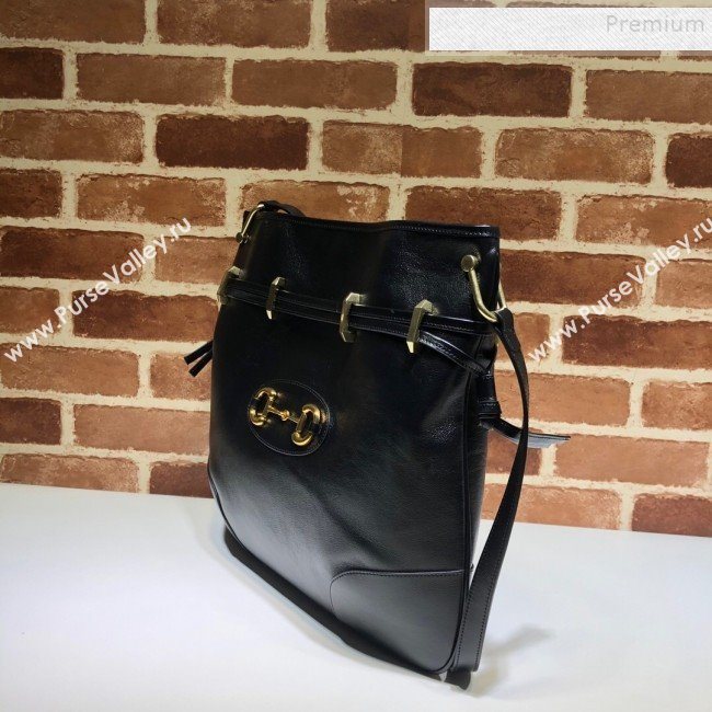 Gucci 1955 Horsebit Leather Messenger Bag ‎602089 Black 2019 (DLH-9121924)