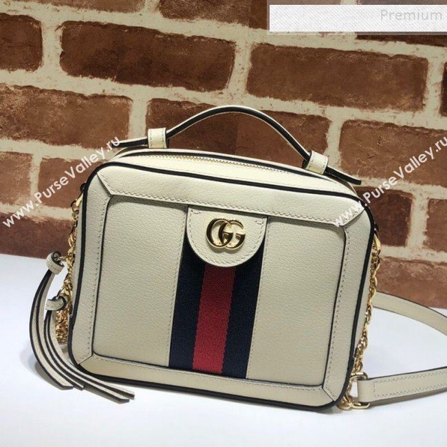 Gucci Ophidia Leather Mini Shoulder Bag 602576 White 2020 (DLH-9121926)