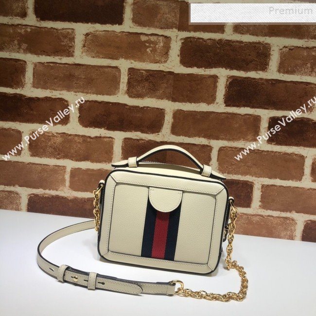 Gucci Ophidia Leather Mini Shoulder Bag 602576 White 2020 (DLH-9121926)