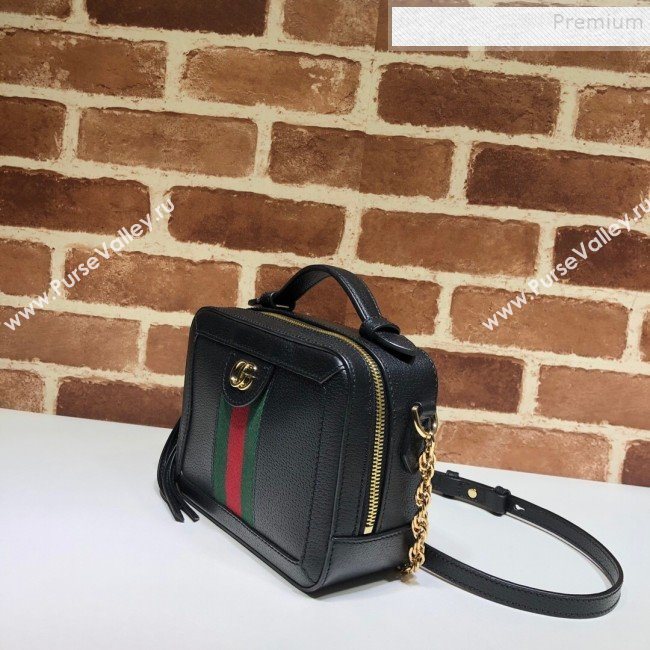 Gucci Ophidia Leather Mini Shoulder Bag 602576 Black 2020 (DLH-9121925)